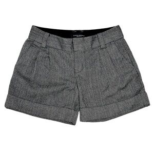 Banana Republic Dark Grey Herringbone Pleated Women's Shorts